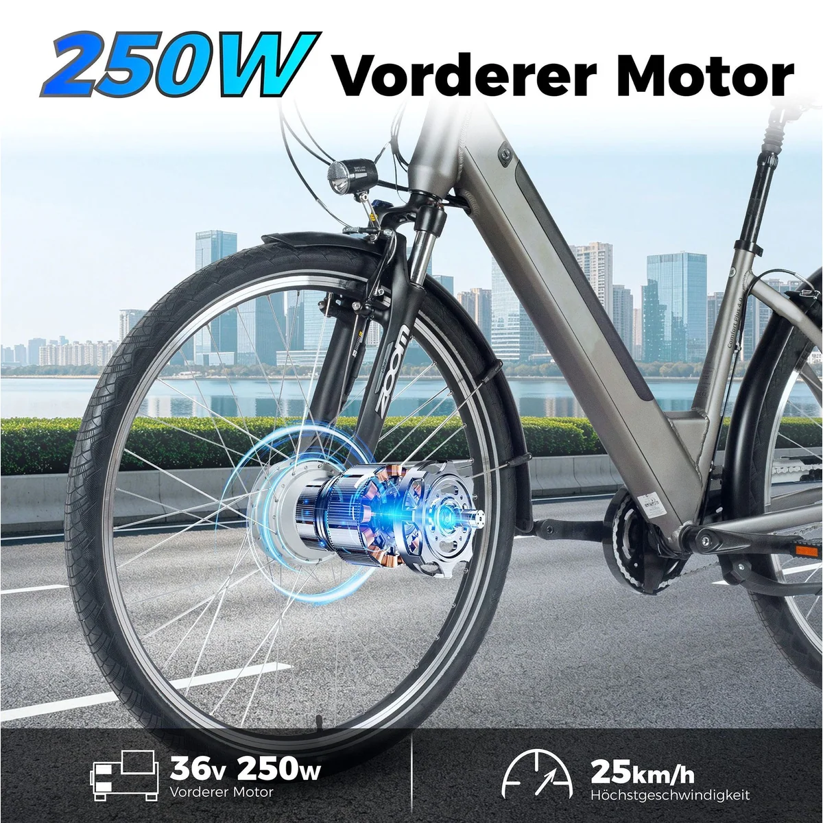 SAXXX E-Bike Cityrad 28'', Komfort, 418Wh, 100km, 7-Gang Shimano Nexus 4