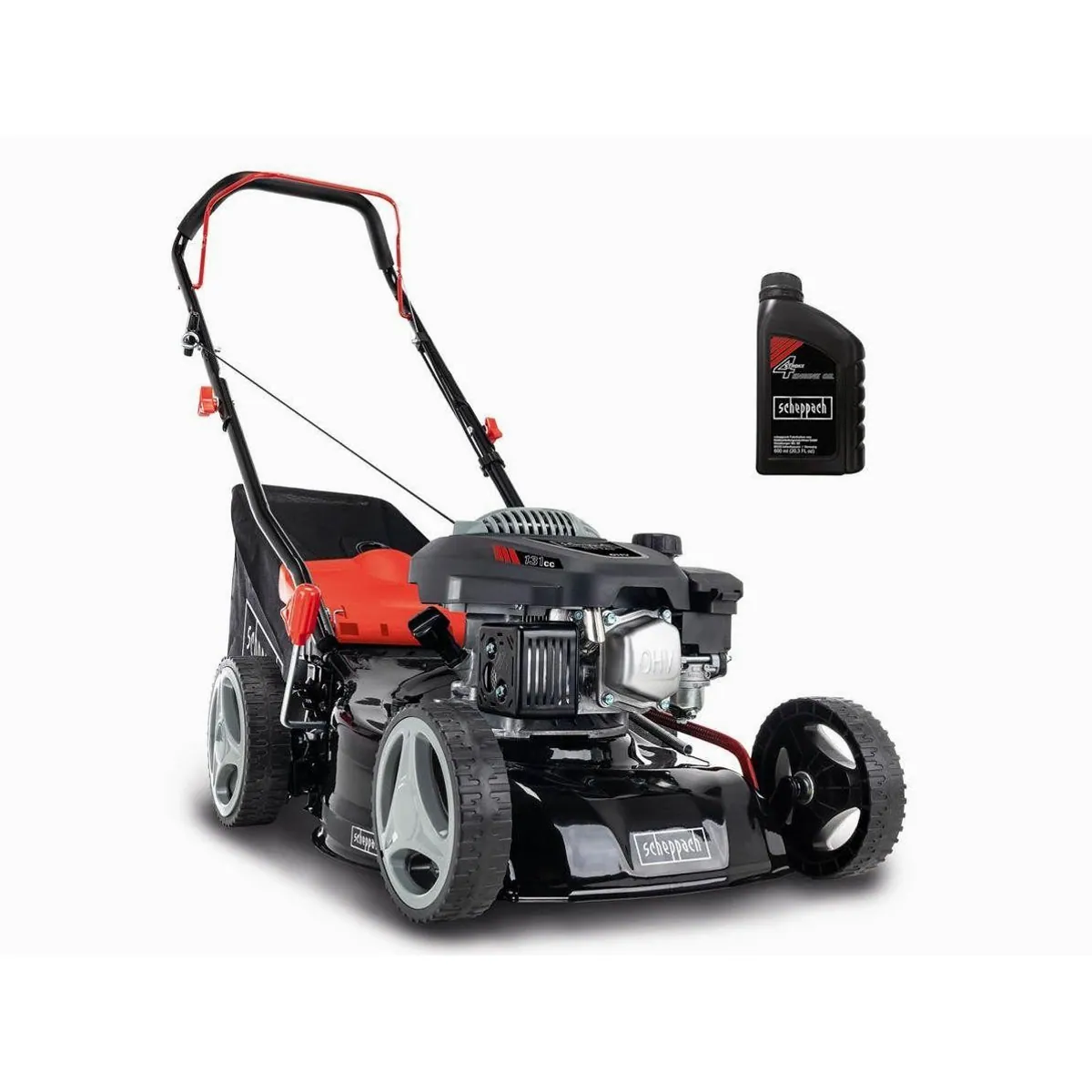 Scheppach RM420 Benzinrasenmäher, 3-in-1 Funktion, 42 cm Schnittbreite, 3,3 PS