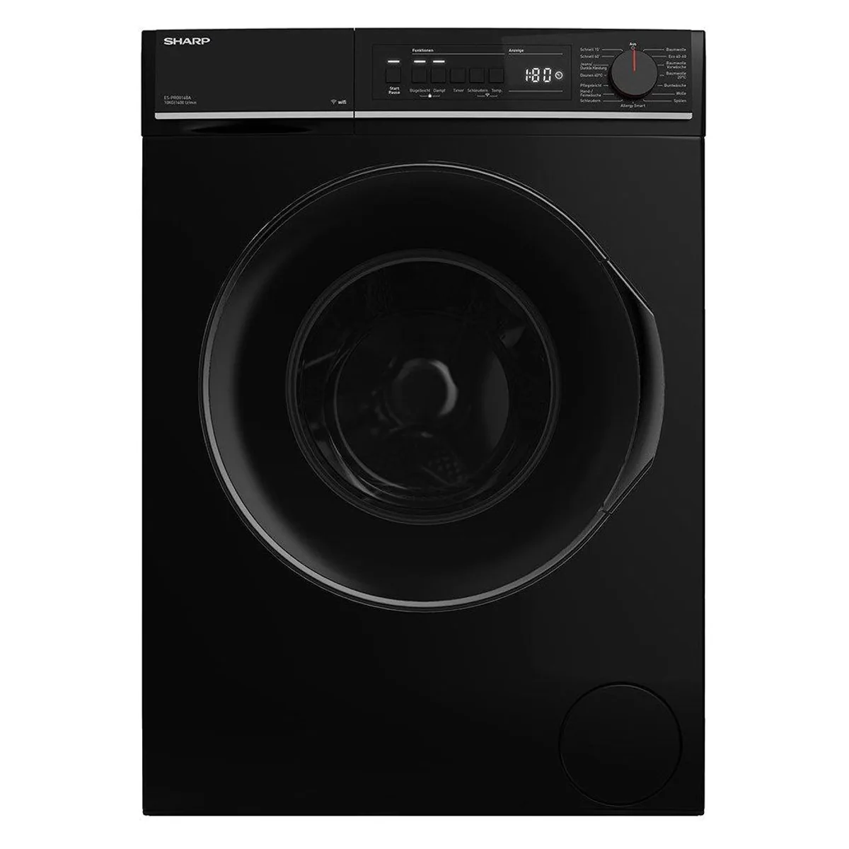 Sharp ES-PRO014BA-DE Waschmaschine, 10 kg, 1400 U/min, WiFi-fähig, Schaumschutz