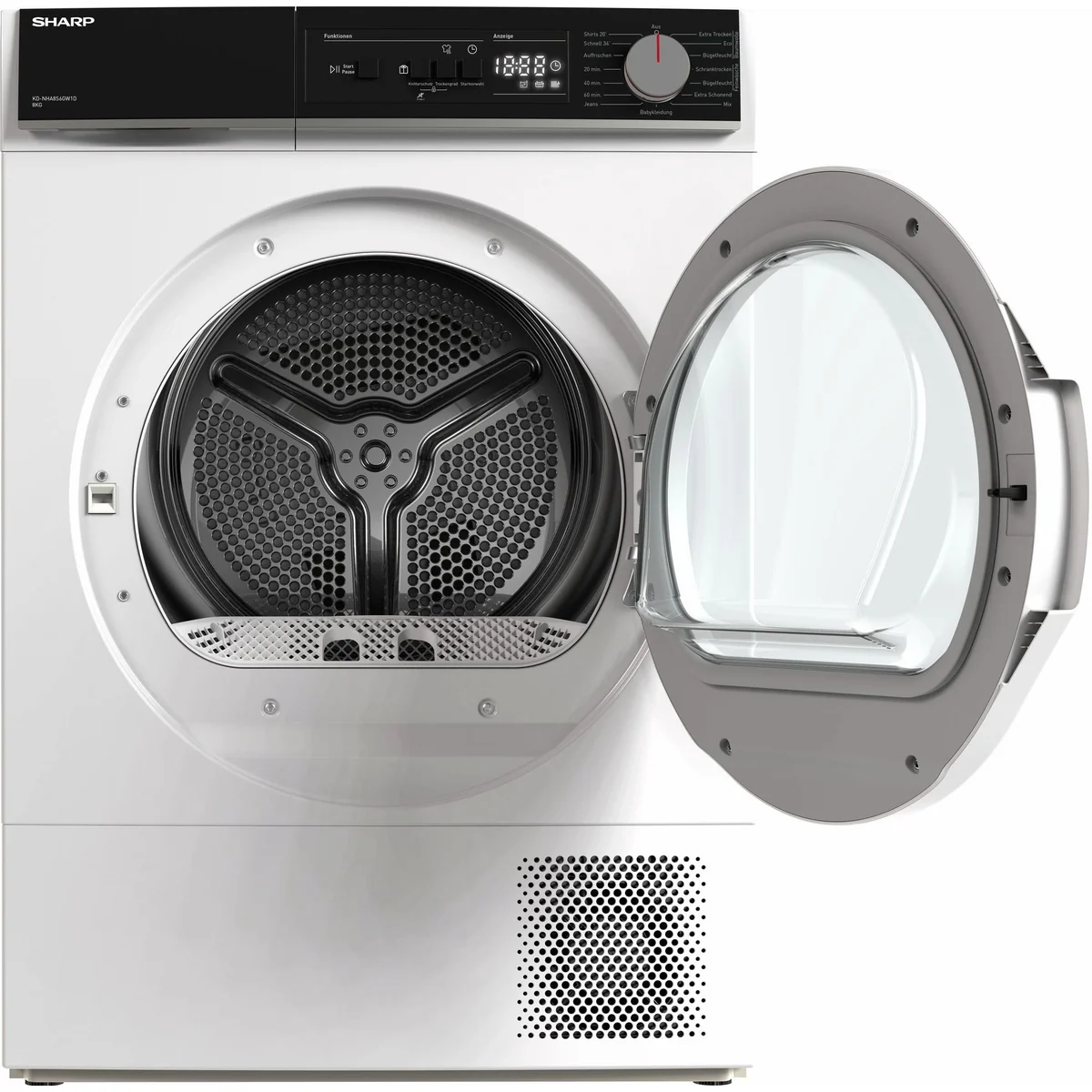 Sharp KD-NHA8S6GW1D-DE Wärmepumpentrockner, 8 kg Fassungsvermögen, 15 Trockenprogramme 2