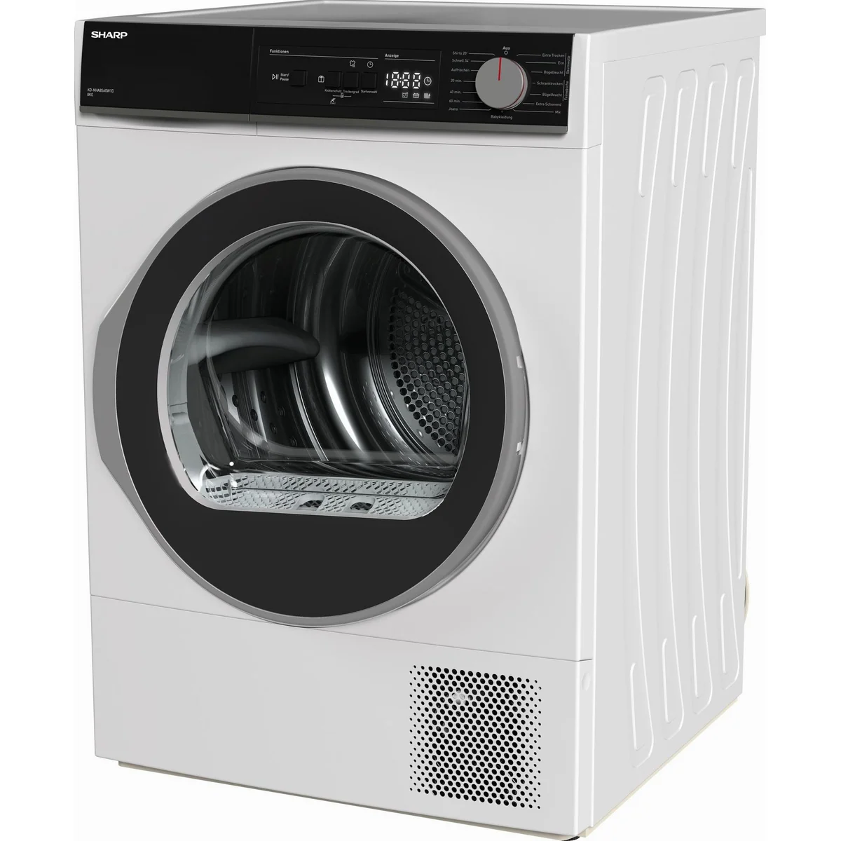 Sharp KD-NHA8S6GW1D-DE Wärmepumpentrockner, 8 kg Fassungsvermögen, 15 Trockenprogramme 3