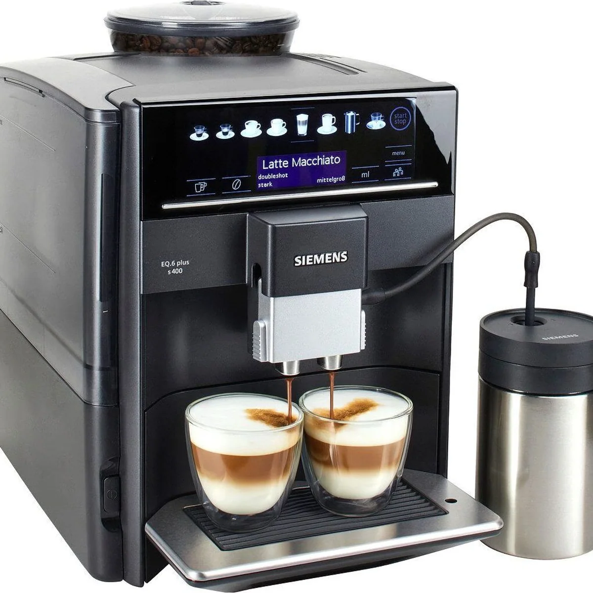 SIEMENS EQ6 plus s400 TE654509DE, Doppeltassenfunktion, Keramikmahlwerk, einfache Bedienung