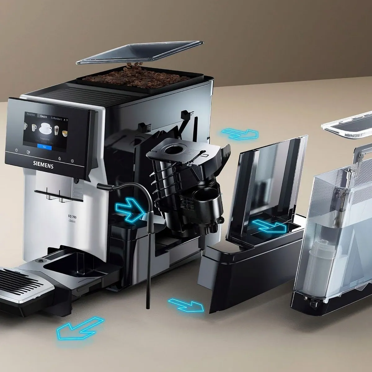 SIEMENS EQ.700 Kaffeevollautomat, intuitive Bedienung, vielfältige Rezepte, Aroma-Optimierung 3