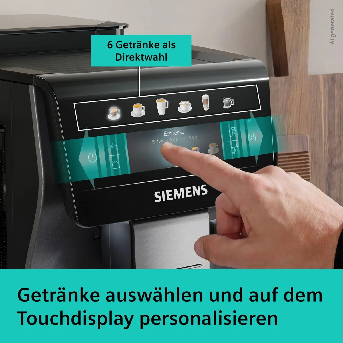 SIEMENS EQ600 TP603E07, 6 Getränke, Kannenfunktion, Keramikmahlwerk 2