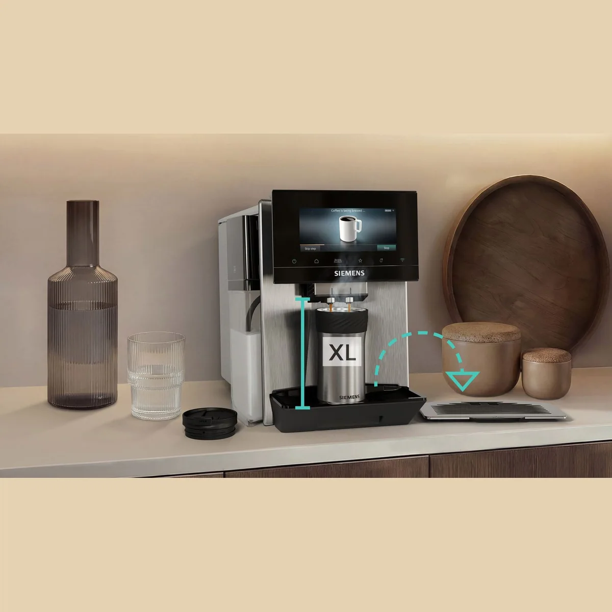 SIEMENS EQ900 TQ923EZ3 Kaffeevollautomat, individuelle Aromaeinstellung, 41 Getränke, TFT-Display 3