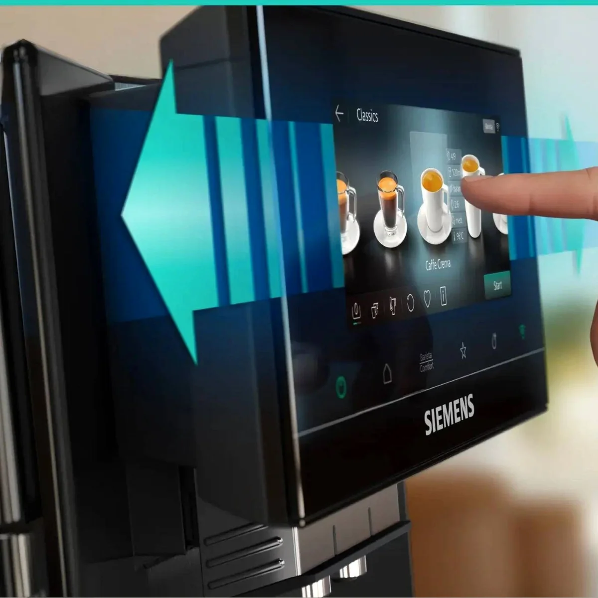 SIEMENS EQ900 plus iAroma, integriertes Milchsystem, 6,8" Touch-Display 5