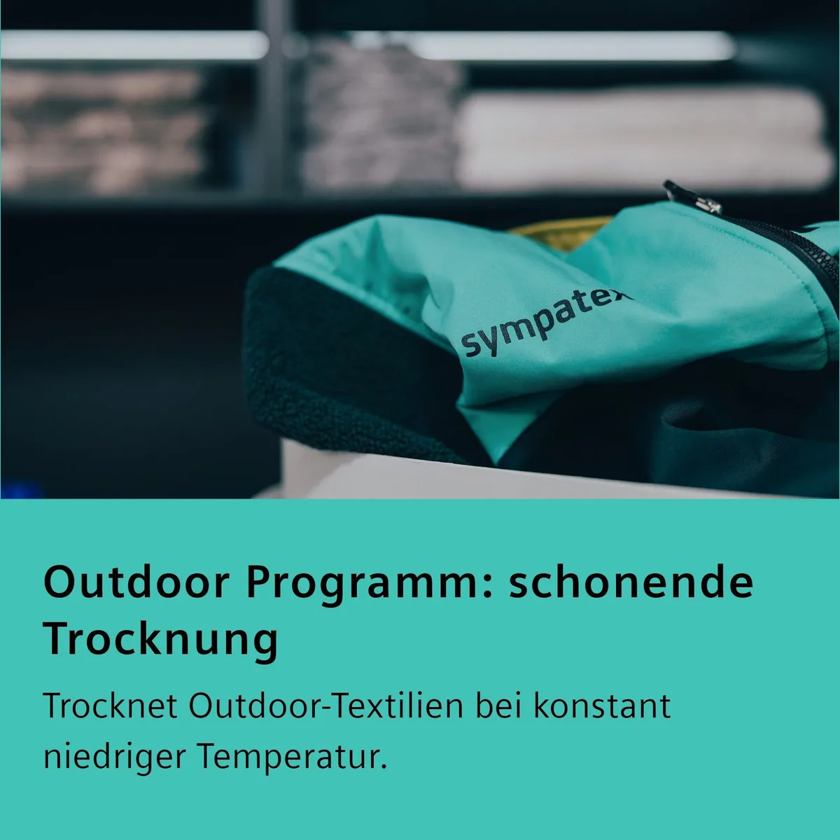 SIEMENS Wärmepumpentrockner iQ300 WT45HV0EM, einfache Reinigung, Outdoor-Programm 5