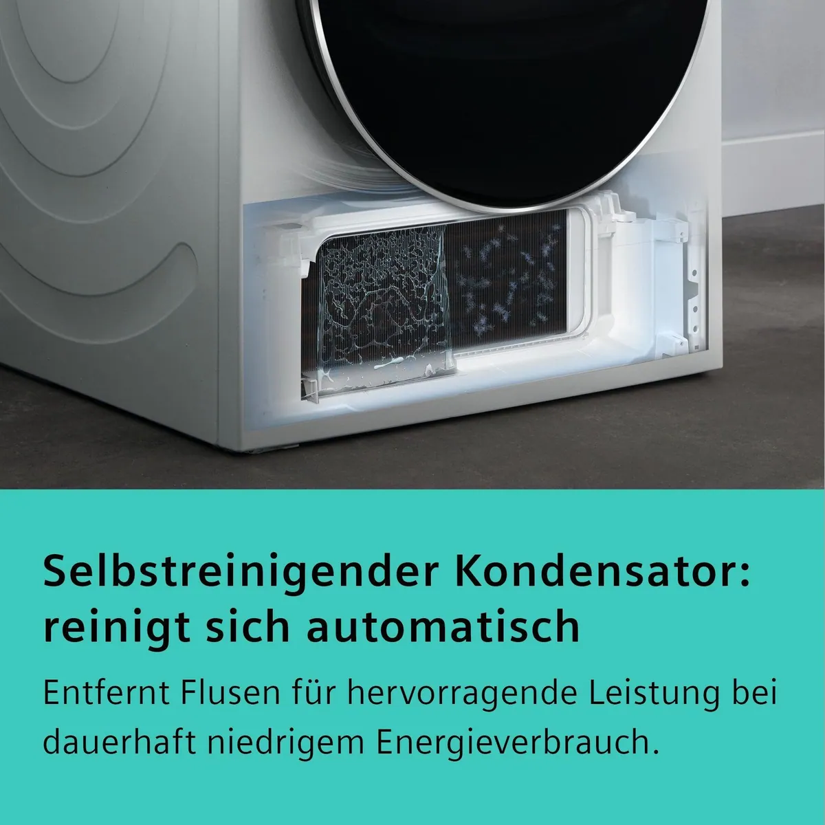 SIEMENS iQ700 WQ46B2D41 Wärmepumpentrockner, leise mit 56 dB, selbstreinigender Kondensator 2