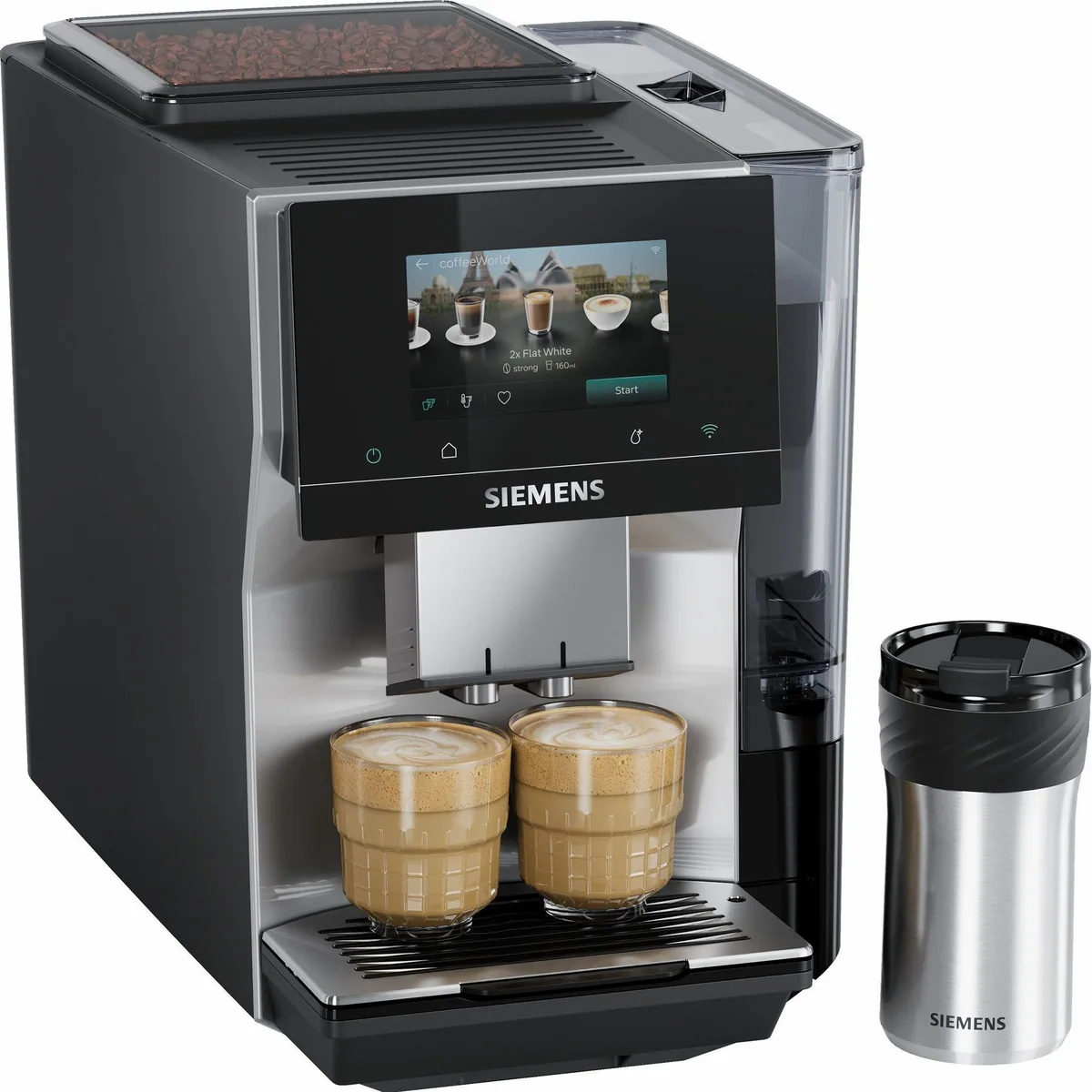 SIEMENS EQ700 TP725ET7 Kaffeevollautomat, 41 Kaffeespezialitäten, intuitives Full-Touch-Display