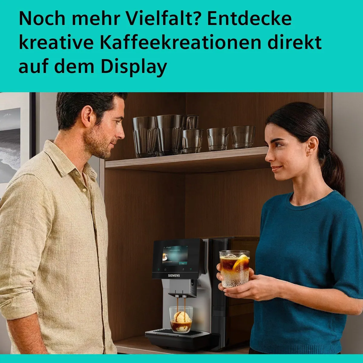 SIEMENS EQ700 TP725ET7 Kaffeevollautomat, 41 Kaffeespezialitäten, intuitives Full-Touch-Display 3