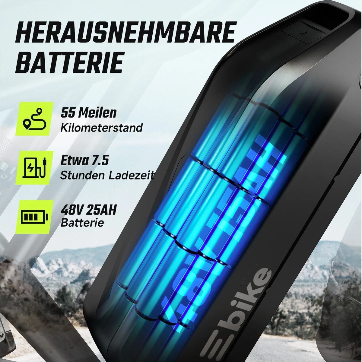 SISIGAD R002 PLUS E-Bike, kraftvoller 250W Motor, 130 km Reichweite, 204 kg Tragkraft 3