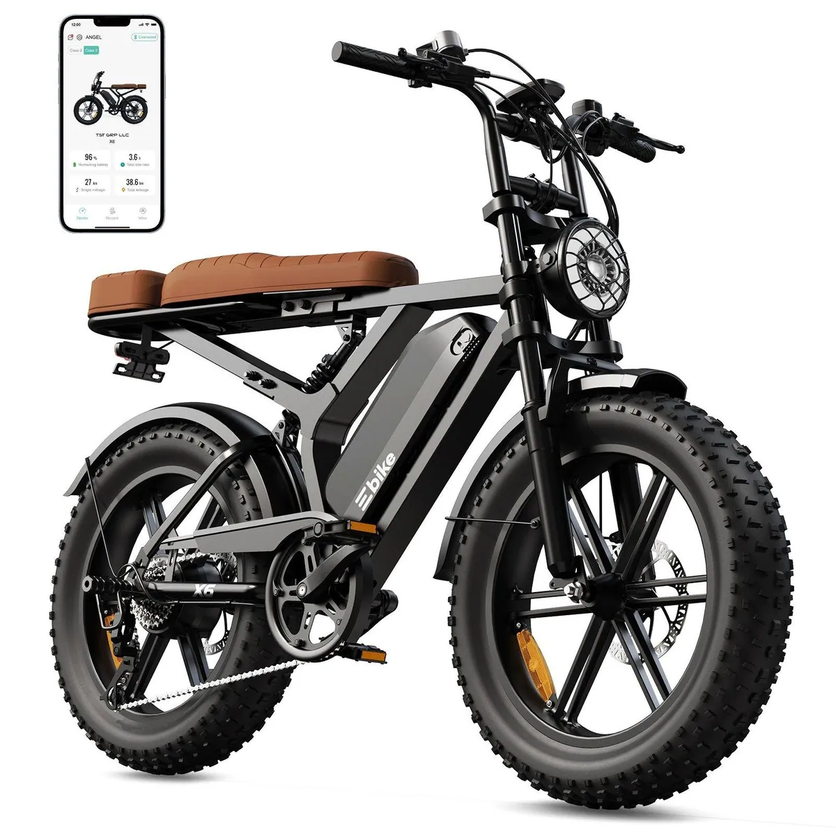 SISIGAD X6 E-Bike, 20 Zoll Fat Tire, 60 km Reichweite, 7-Gang Schaltung