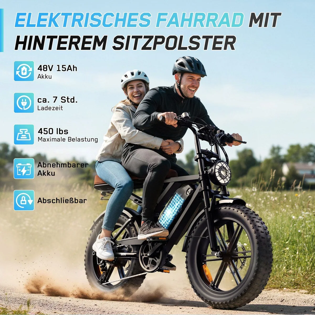 SISIGAD X6 E-Bike, 20 Zoll Fat Tire, 60 km Reichweite, 7-Gang Schaltung 3