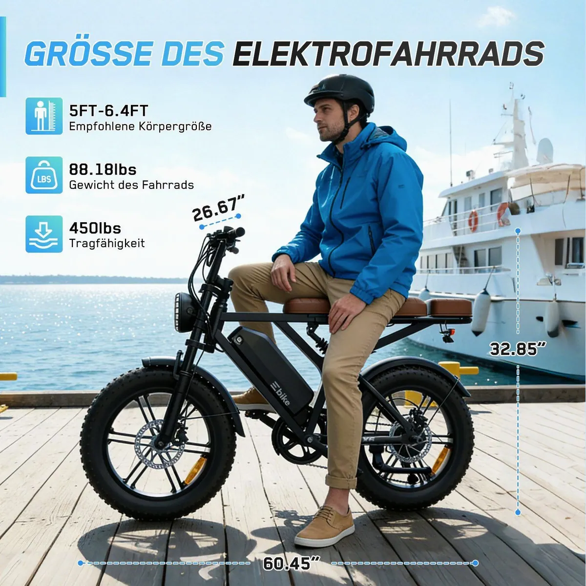 SISIGAD X6 E-Bike, 20 Zoll Fat Tire, 60 km Reichweite, 7-Gang Schaltung 4