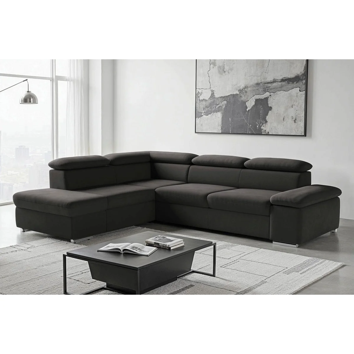 sit&more Ecksofa Valantine L-Form, Armteil- und Kopfteilverstellung, Schlaffunktion optional