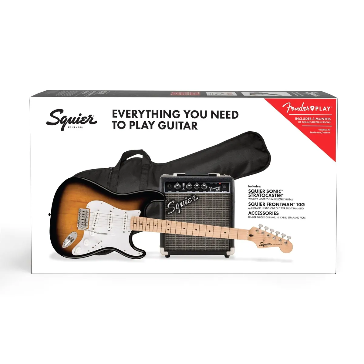 Squier Sonic Series Stratocaster Pack MN, E-Gitarre mit Verstärker und Zubehör 3