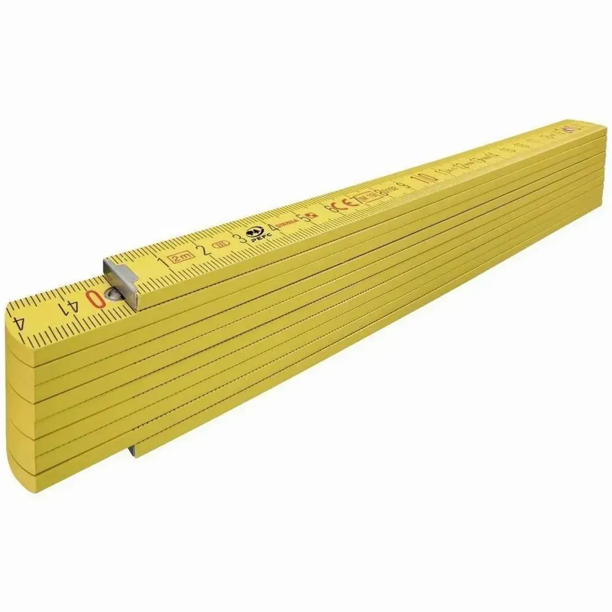 Stabila Maßband Zollstock Type 407, 2 m, integrierte Winkelfunktion, hochwertige Verarbeitung