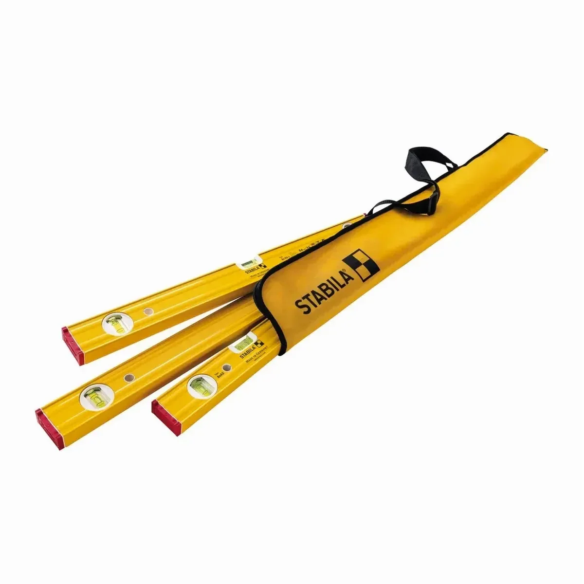Stabila PRO SET 80 AS, 4-teiliges Wasserwaagen-Set, hohe Präzision, robuste Bauweise, praktische Transporttasche