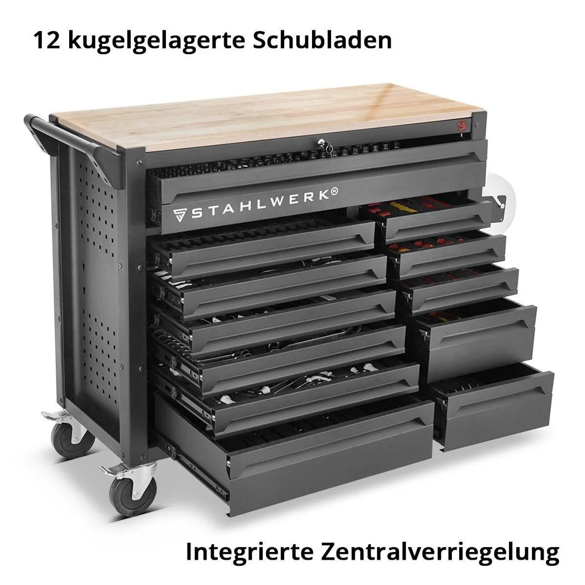 STAHLWERK Werkstattwagen DINO, 364-teiliges Werkzeugset, vielseitig einsetzbar 3