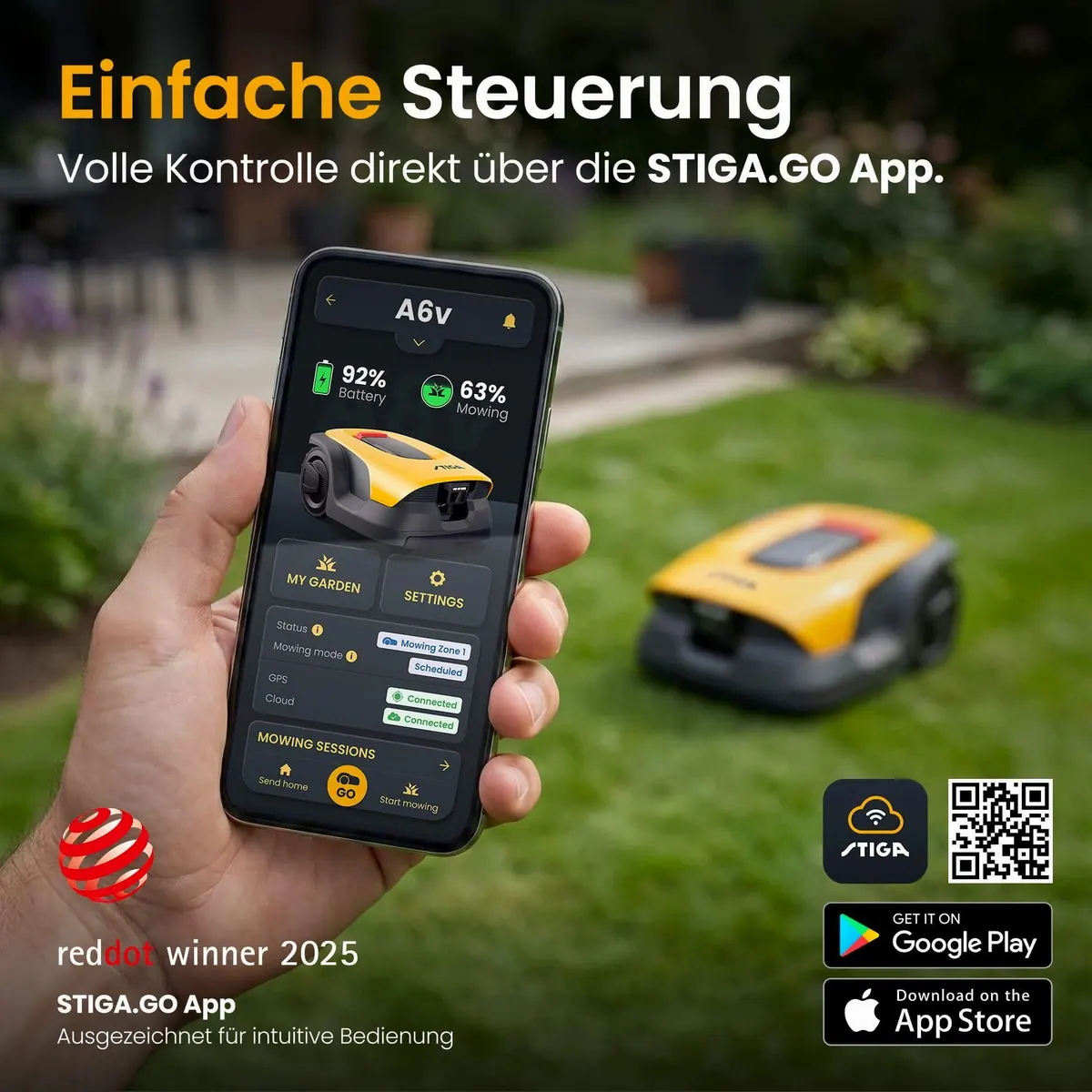 STIGA GARDEN A 6v Rasenmähroboter, App-Steuerung, KI-Navigation, für bis zu 600 m² 5