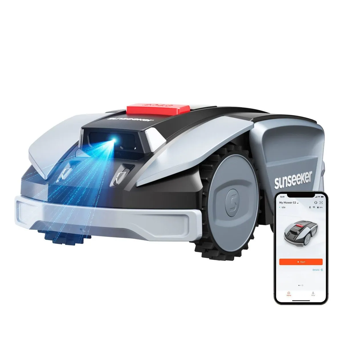 Sunseeker S3 Rasenmähroboter, bis 800 m² Rasenfläche, präzise Kartierung, App-Steuerung
