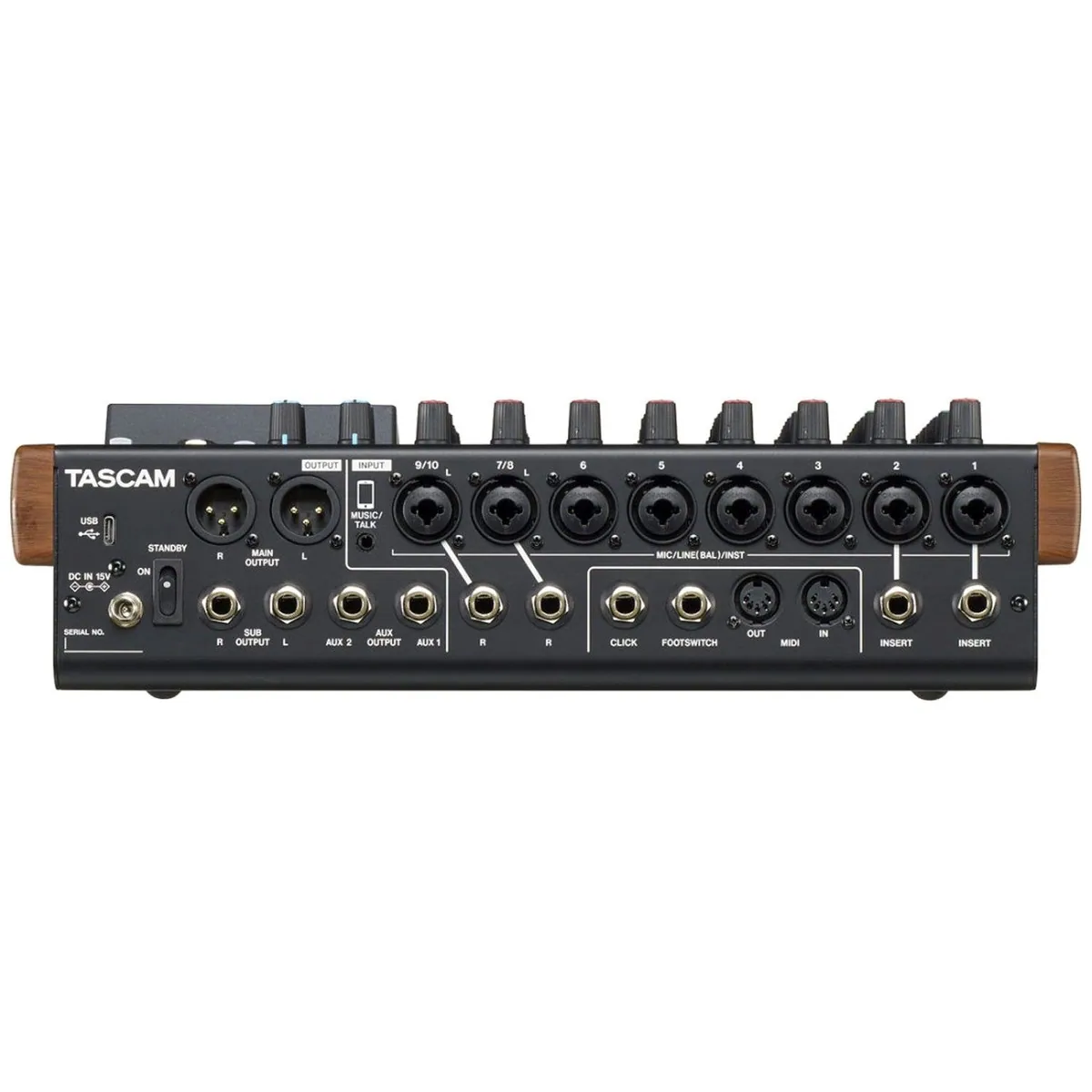 Tascam Model 12 Mischpult, 10 Eingänge, 12-Spur-Recorder, USB-Audio-Interface 3