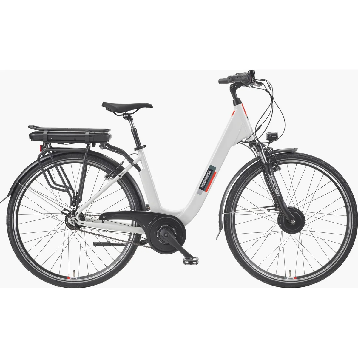 Telefunken RC845 E-Bike Cityrad, 7-Gang Nabenschaltung, Frontmotor — 468 Wh Akku, 28 Zoll, tiefer Einstieg