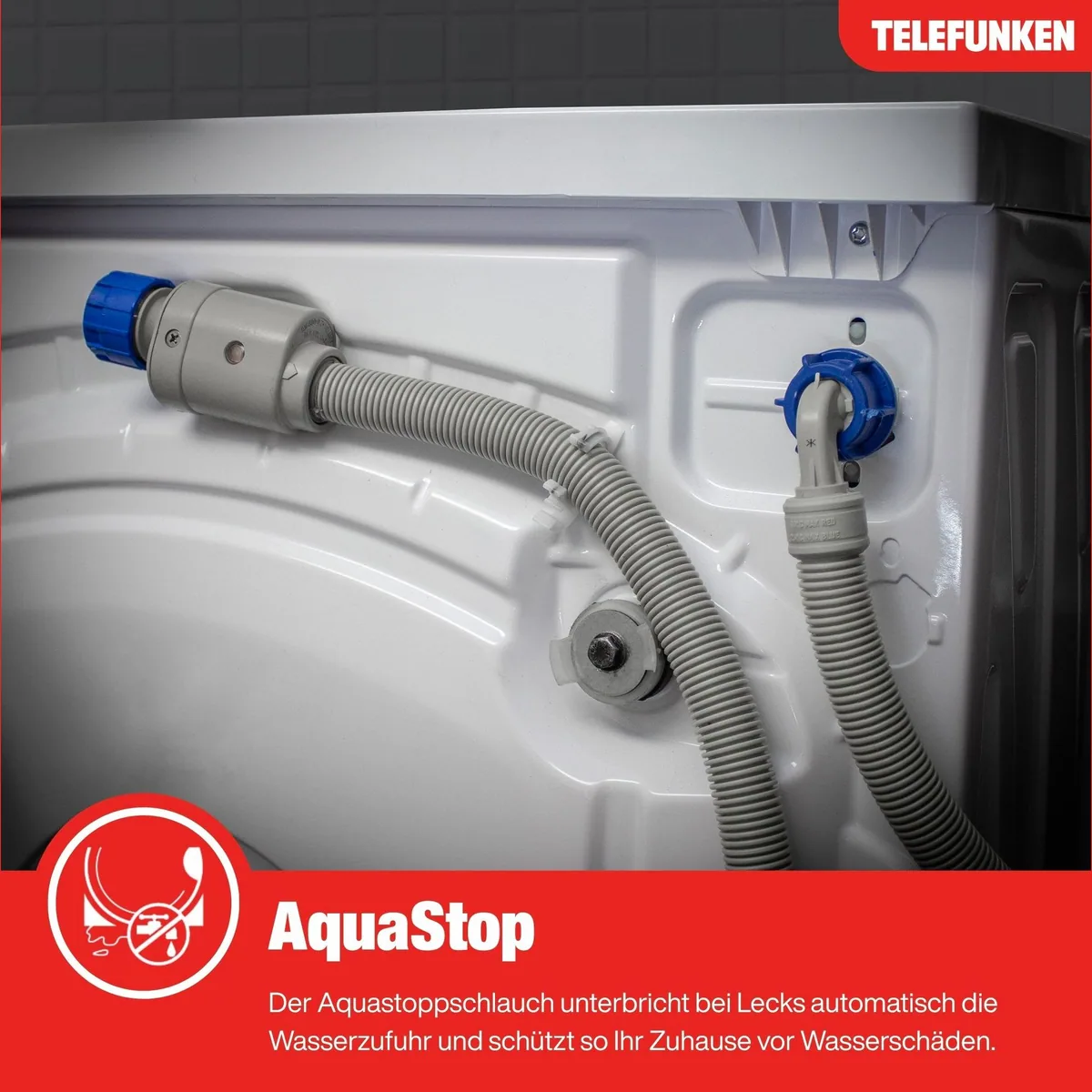 Telefunken W714AS1W Waschmaschine, 7 kg, 1400 U/min, Inverter Motor, AquaStop, leise & effizient 3