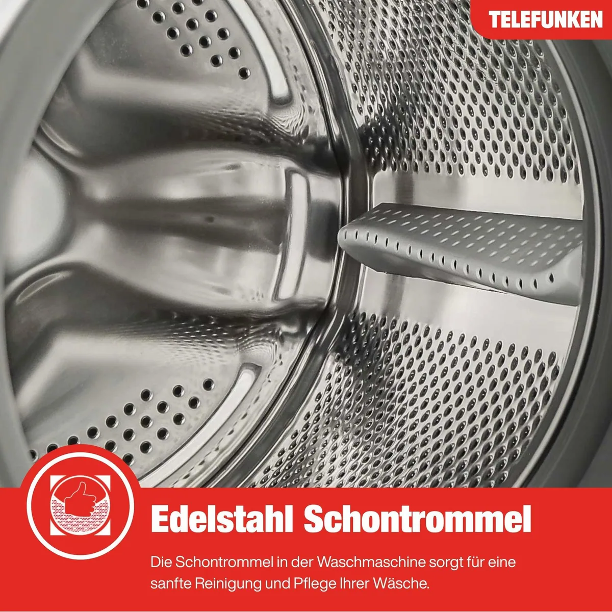 Telefunken W714AS1W Waschmaschine, 7 kg, 1400 U/min, Inverter Motor, AquaStop, leise & effizient 4