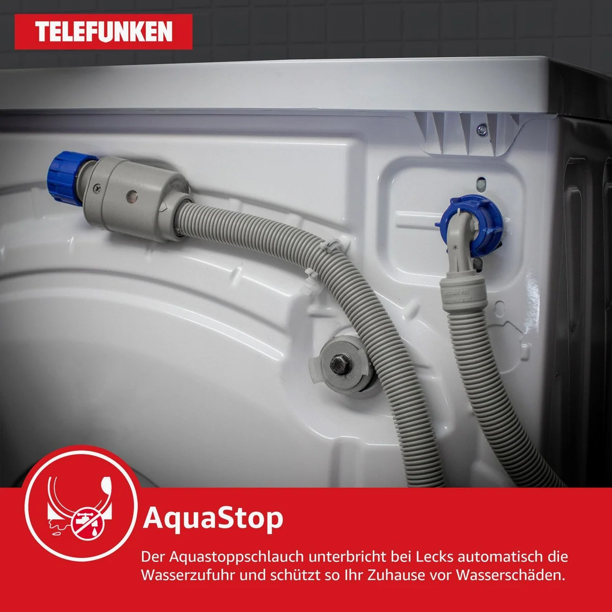 Telefunken W-8-1400-A-W Waschmaschine, 8 kg, Inverter Motor, AquaStop, Schontrommel 3