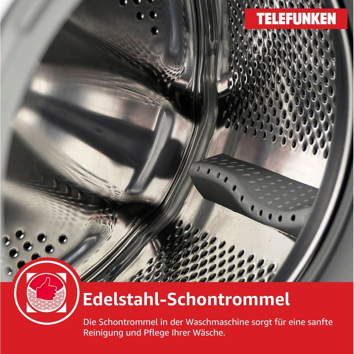 Telefunken W-8-1400-A-W Waschmaschine, 8 kg, Inverter Motor, AquaStop, Schontrommel 4