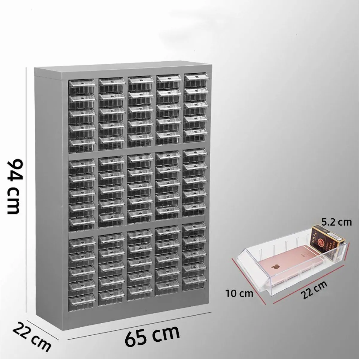 TK-Handel Sortimentskasten Metall, 75 Schubladen, sturzsicher, robust, vielseitig 4