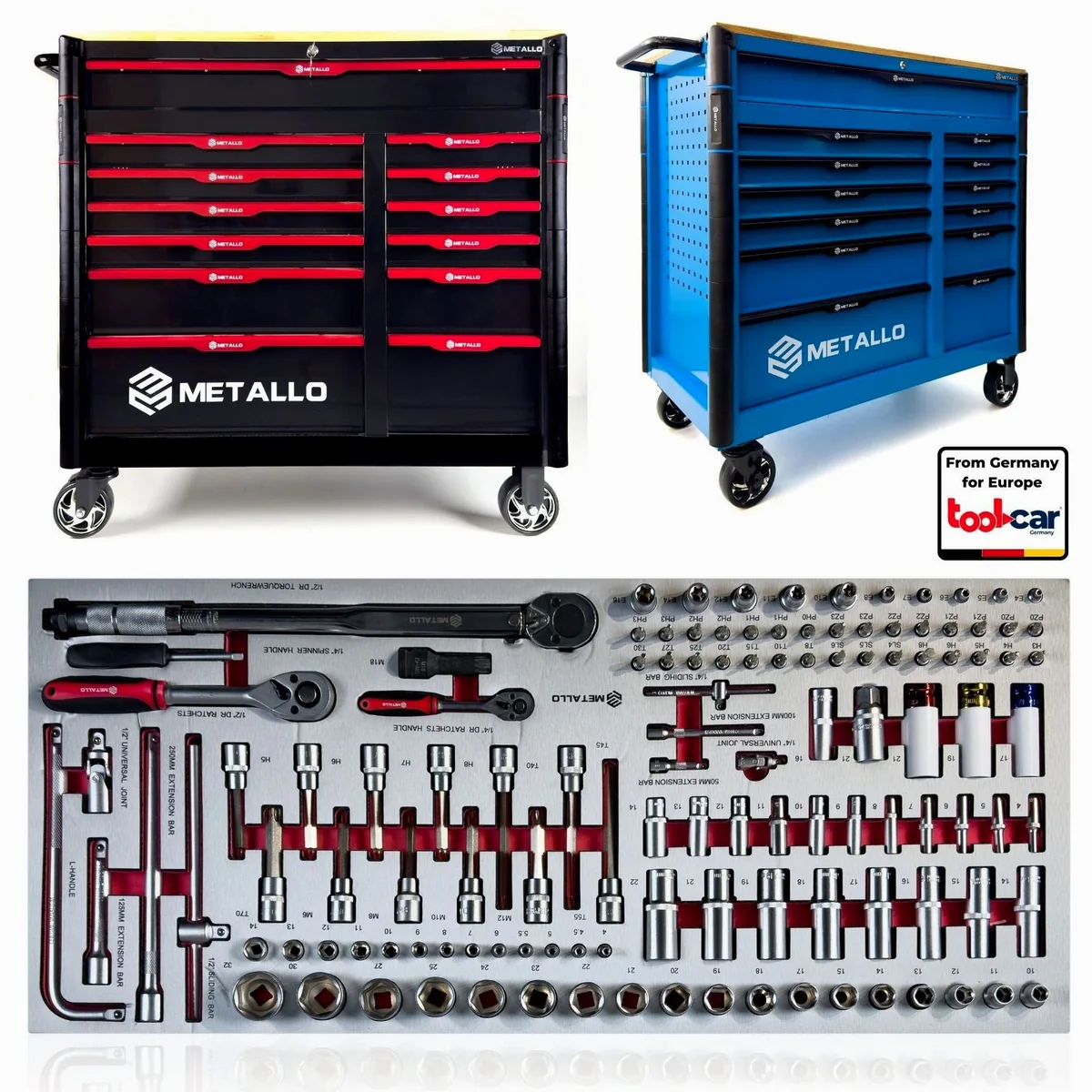 Toolcar Werkzeugwagen XXL, 457-tlg. Werkzeugset, abschließbar, robust & mobil 3
