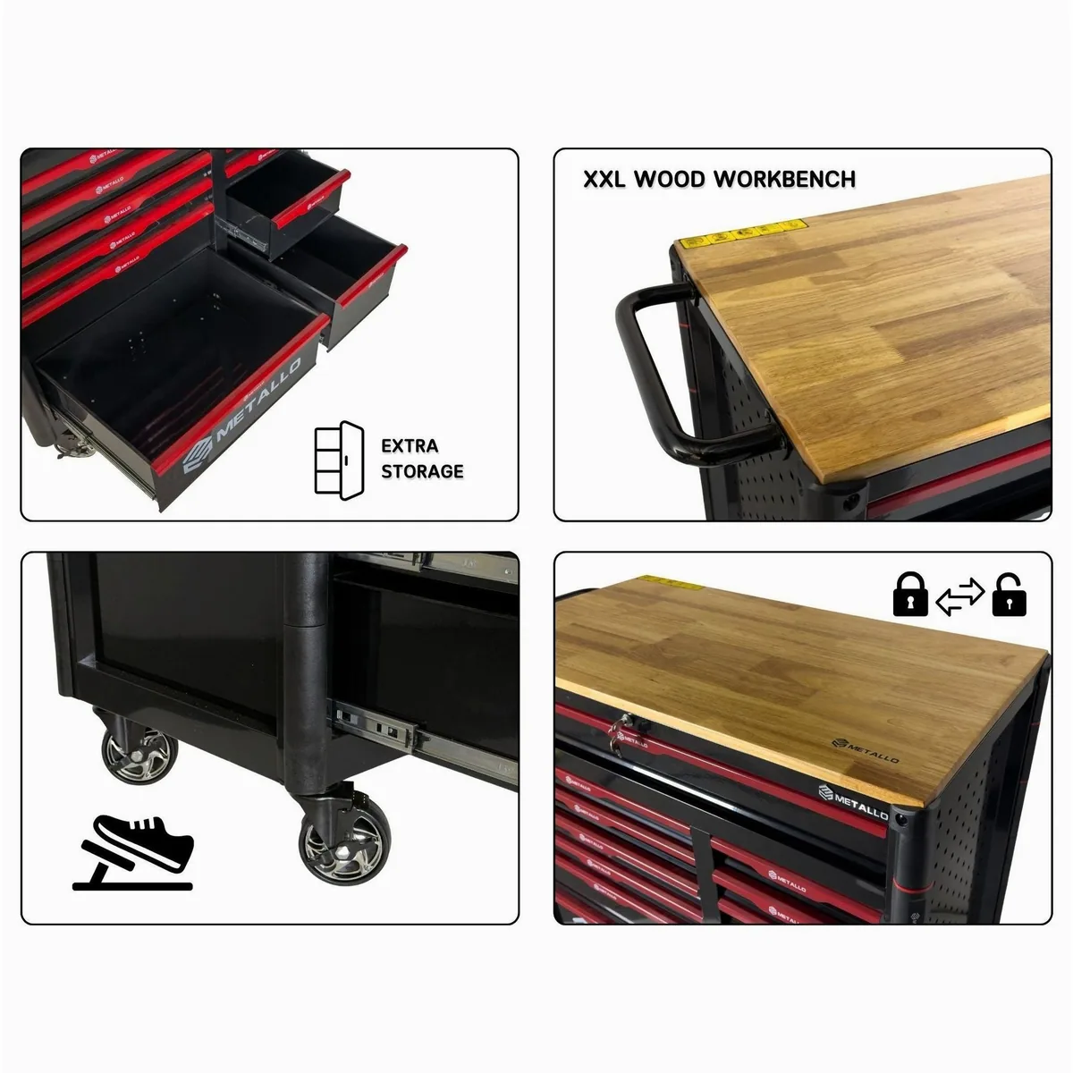 Toolcar Werkzeugwagen XXL, 457-tlg. Werkzeugset, abschließbar, robust & mobil 5