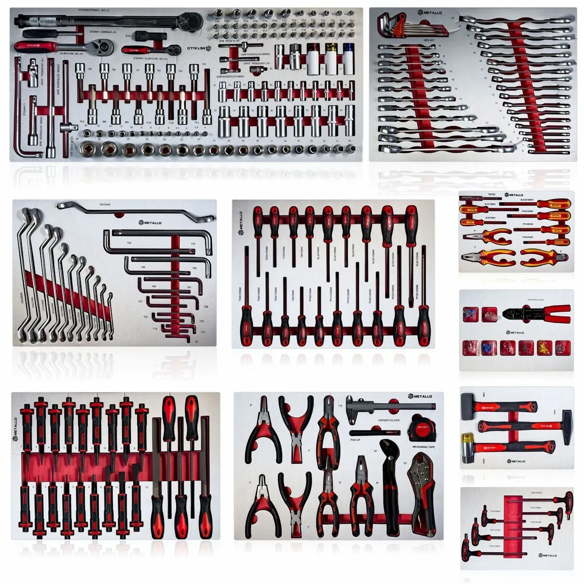 Toolcar Werkzeugwagen XXL, 457-tlg. Werkzeugset, abschließbar, stabile Holzplatte, kugelgelagerte Rollen 4