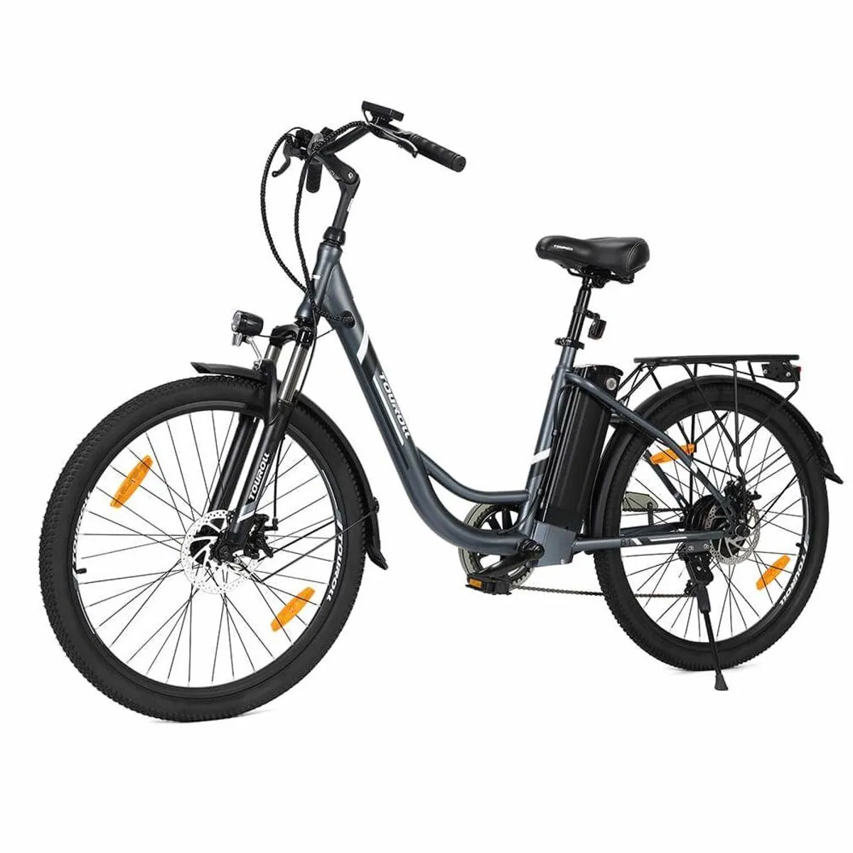 Touroll B1 E-Bike, 250 W Motor, 90 km Reichweite, 7-Gang Shimano Schaltung