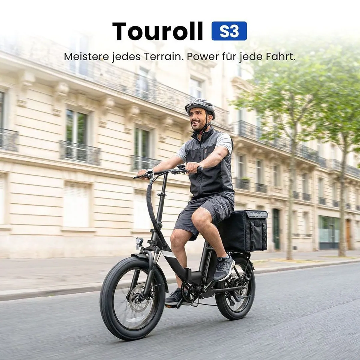 Touroll S3 E-Bike, leistungsstarker Motor, abnehmbarer Akku, 20" Fat-Reifen 2