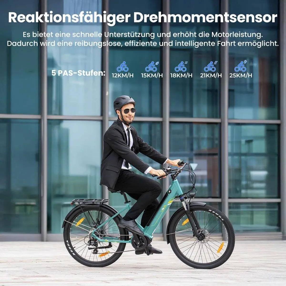 Touroll Urbano 3 E-Bike, leistungsstarker Mittelmotor, 7-Gang Shimano, 468 Wh — 120 km Reichweite 5