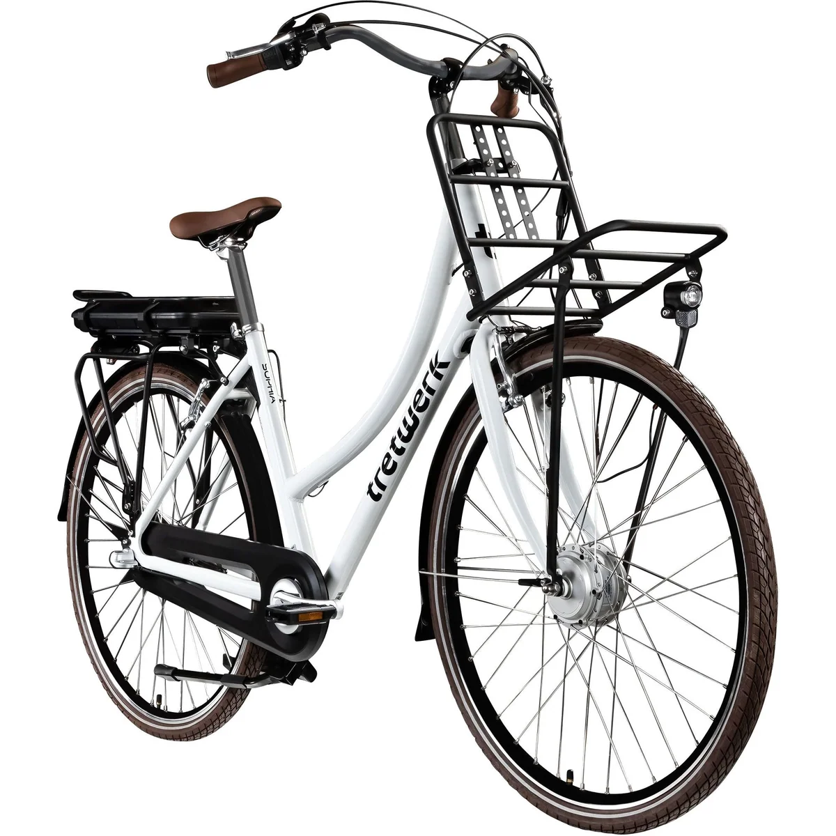 Tretwerk Sophia E-Bike Cityrad, 3 Gang, Frontmotor, 536 Wh — ideal für Stadtfahrten