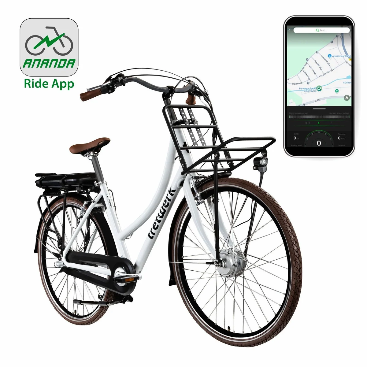 Tretwerk Sophia E-Bike Cityrad, 3 Gang, Frontmotor, 536 Wh — ideal für Stadtfahrten 2