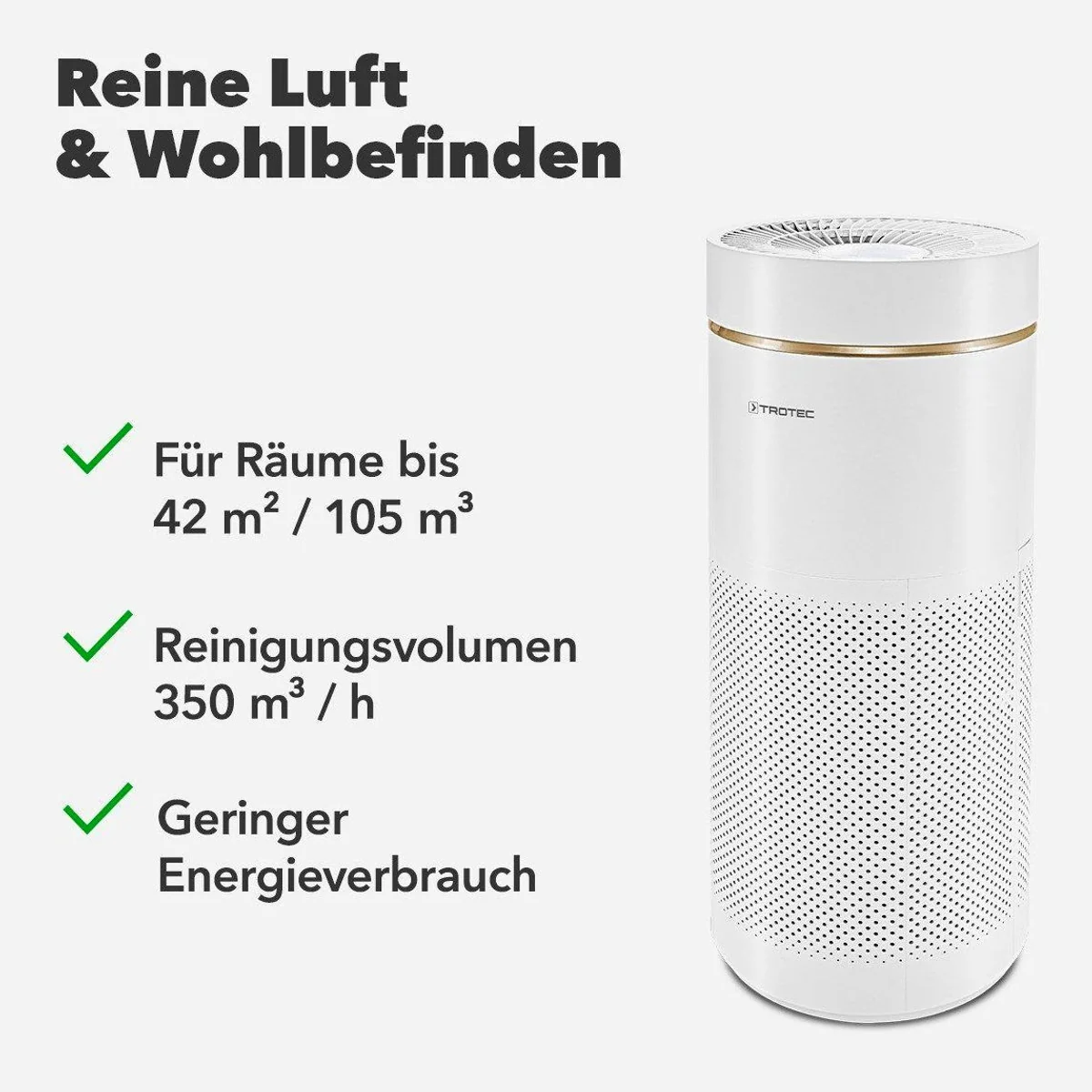 TROTEC AirgoClean 170+, 360° HEPA-Luftreinigung, Turbo-Funktion 2
