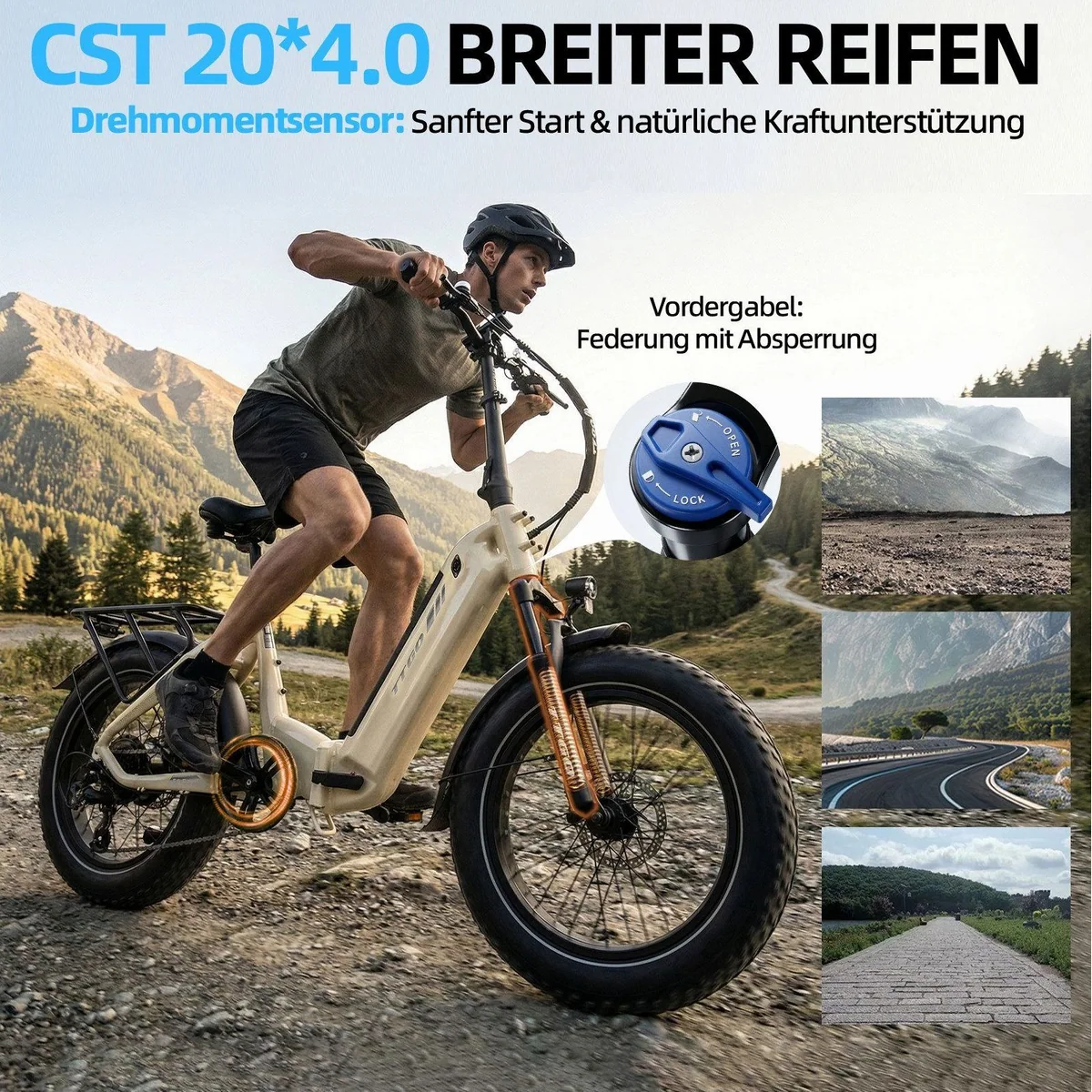 TTGO F6B Klapprad, 70Nm Motor, 140km Reichweite, 7-Gang Shimano 2