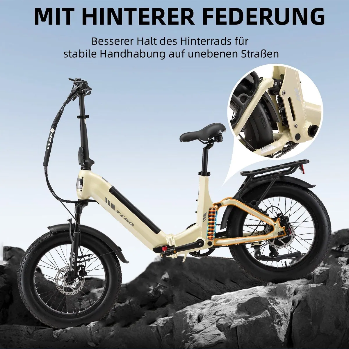 TTGO E-Bike Klapprad 20 Zoll, faltbar, 70Nm Drehmoment, 120km Reichweite 2