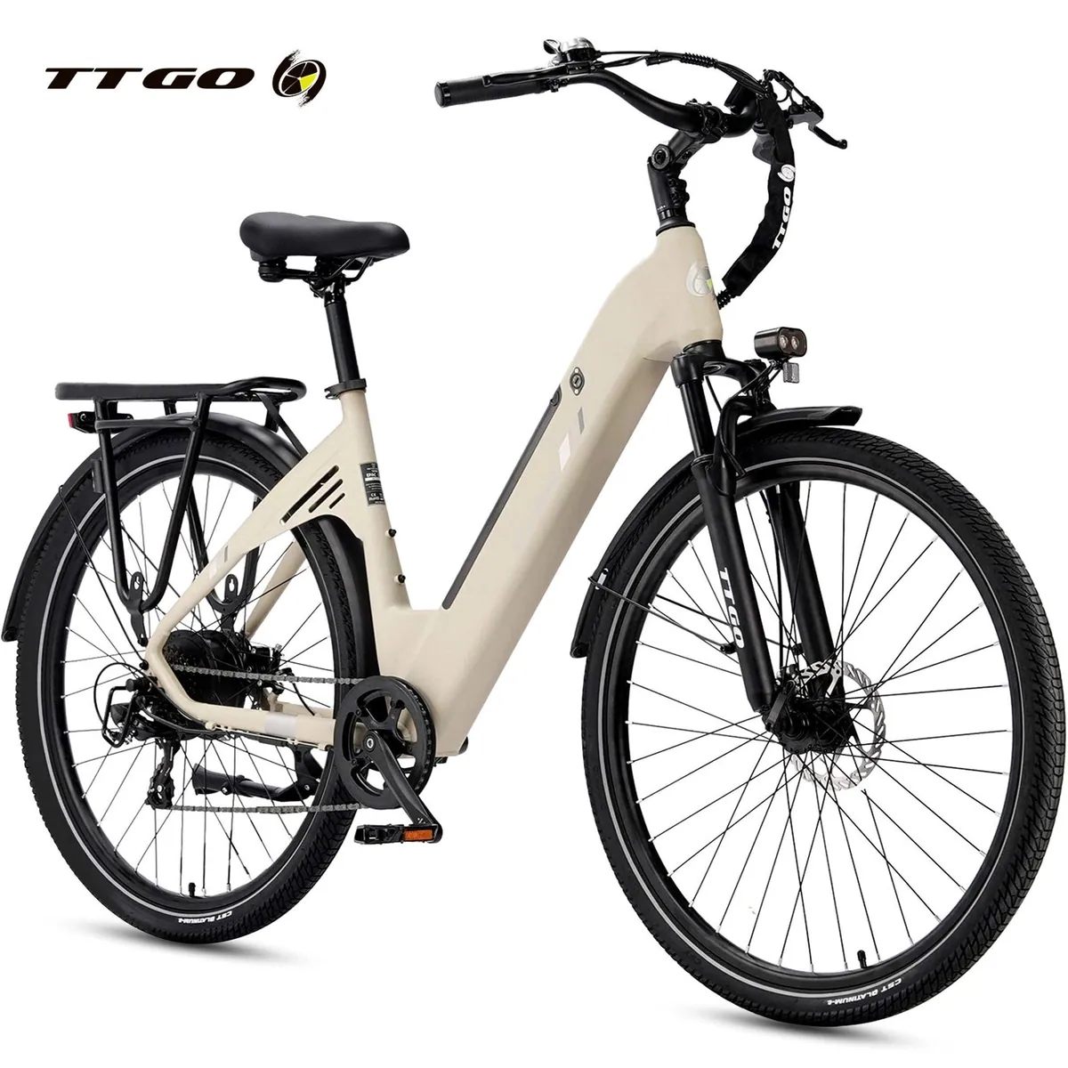 TTGO E-Bike Cityrad 28 x 2,0 Zoll, 120 km Reichweite, 7-Gang Shimano