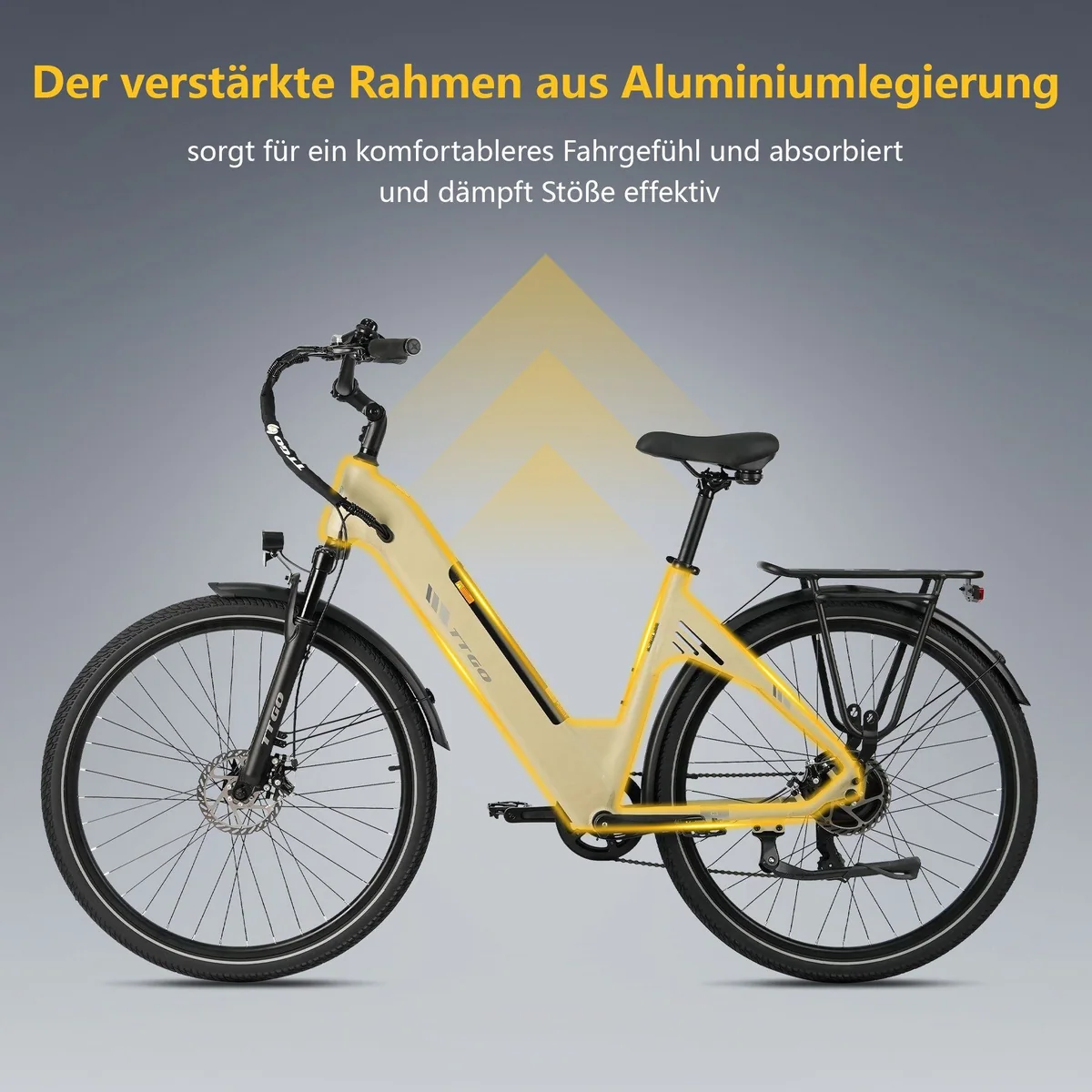 TTGO E-Bike Cityrad 28 x 2,0 Zoll, 120 km Reichweite, 7-Gang Shimano 2