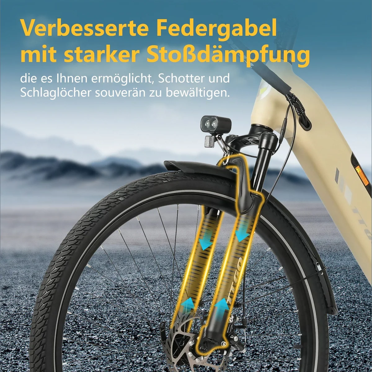 TTGO E-Bike Cityrad 28 x 2,0 Zoll, 120 km Reichweite, 7-Gang Shimano 3