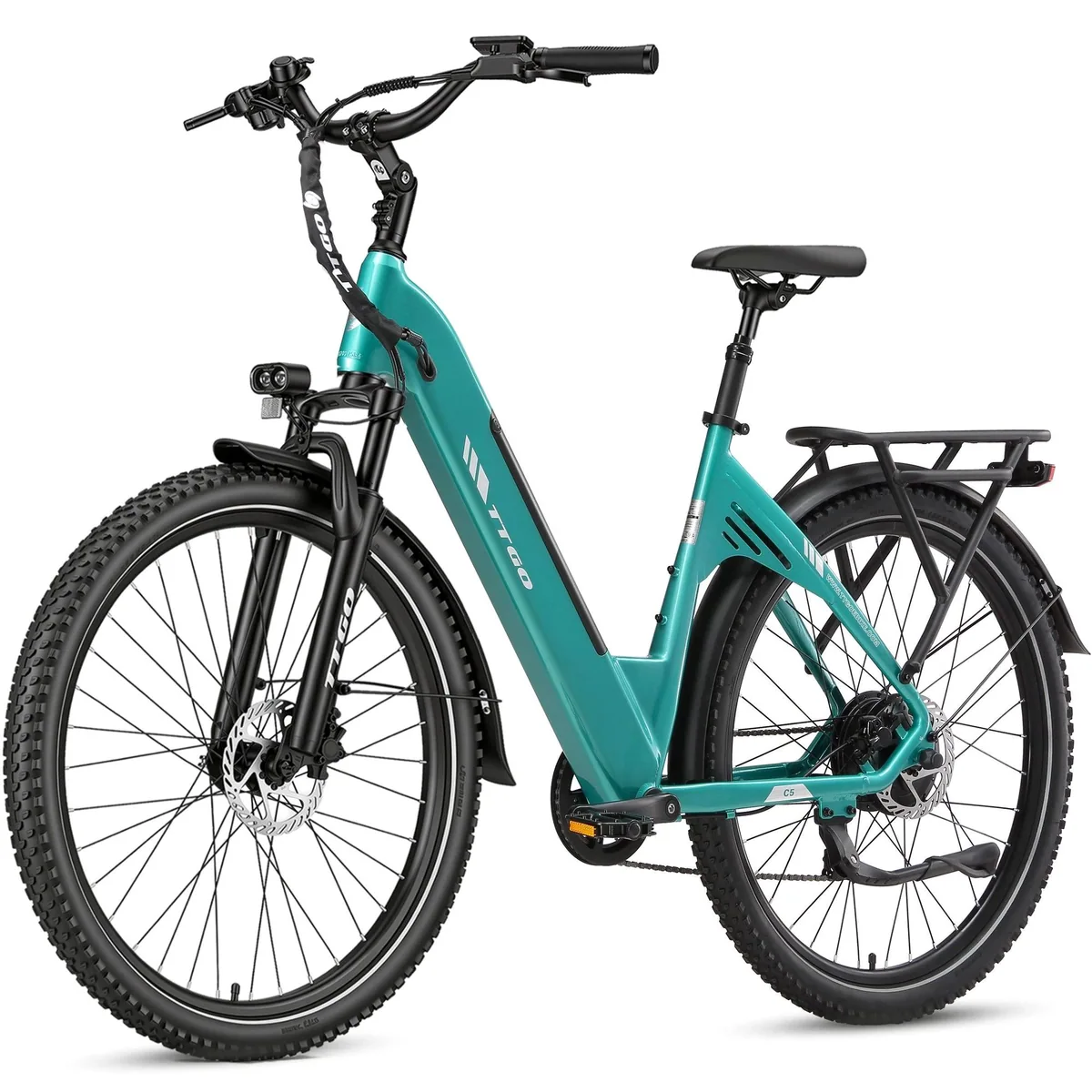 TTGO E-Bike Cityrad, 70 Nm Hinterradmotor, 648 Wh Akku, Shimano 7-Gang-Schaltung