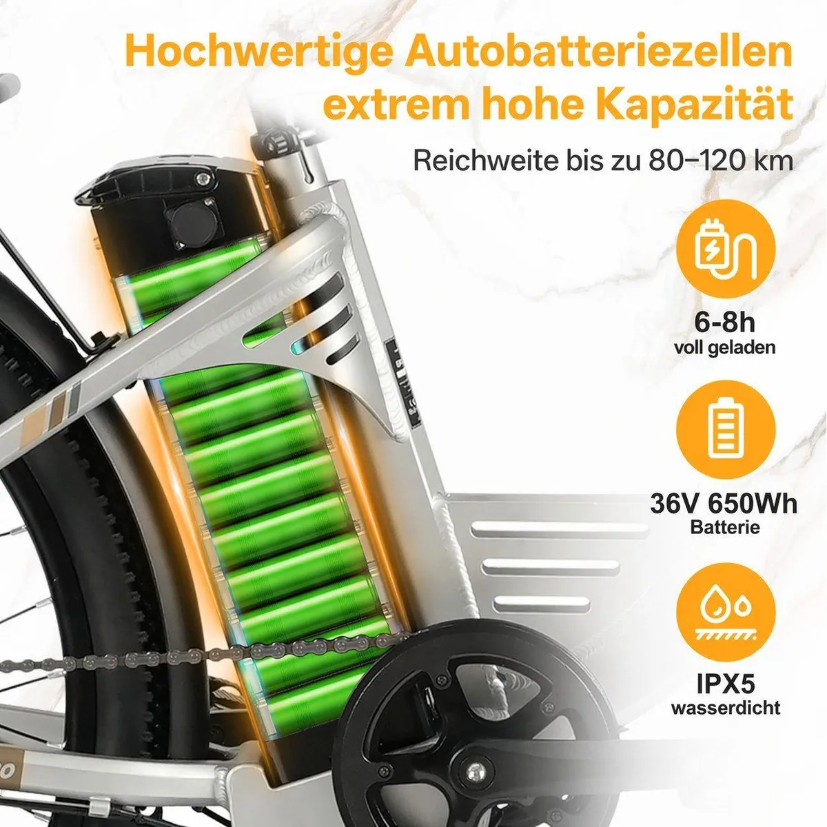 TTGO E-Bike Cityrad 26 Zoll, 650Wh Akku, 5 Unterstützungsstufen, 7-Gang SHIMANO 3