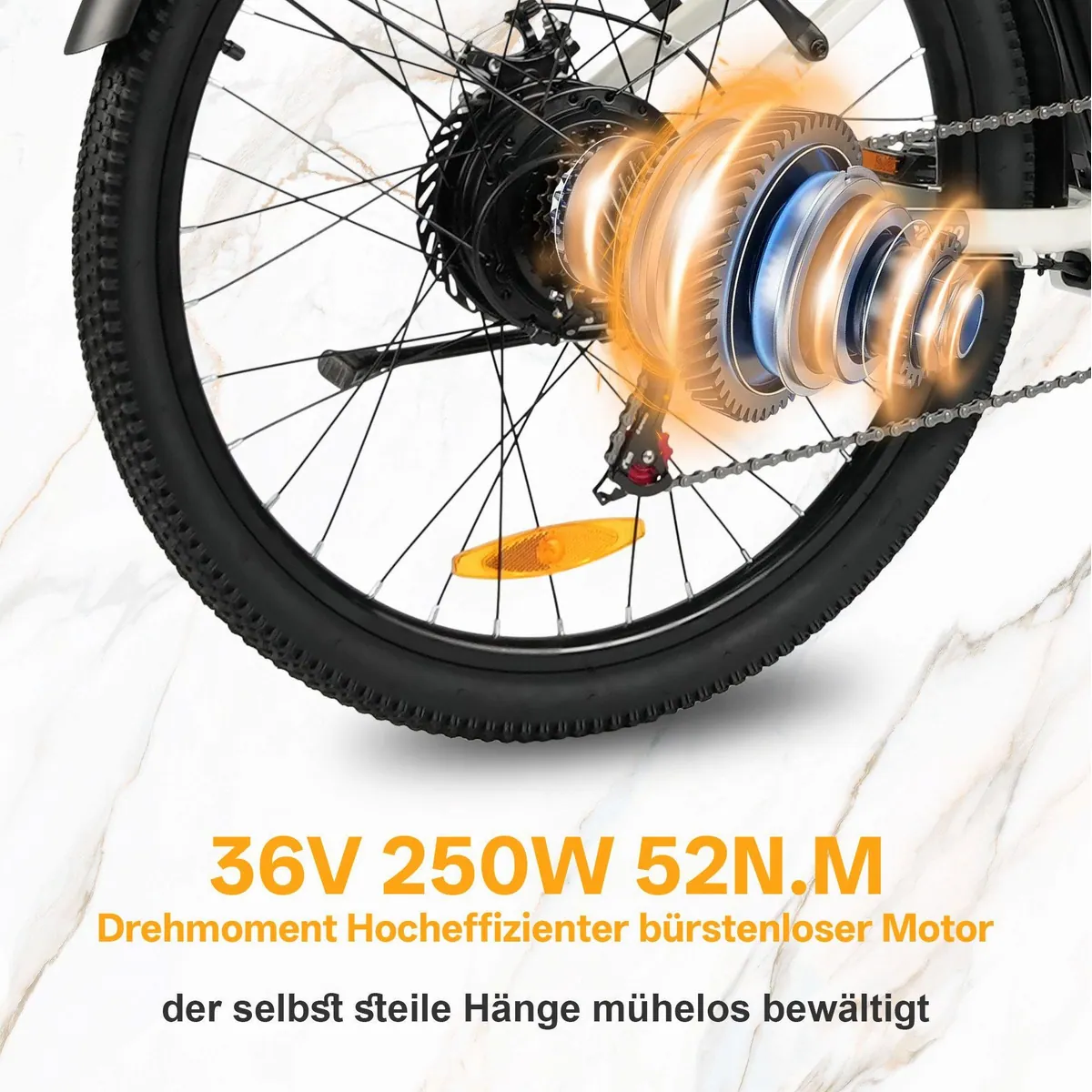 TTGO E-Bike Cityrad 26 Zoll, 80-120 km Reichweite, 7-Gang SHIMANO — Ideal für Stadt und Freizeit 3