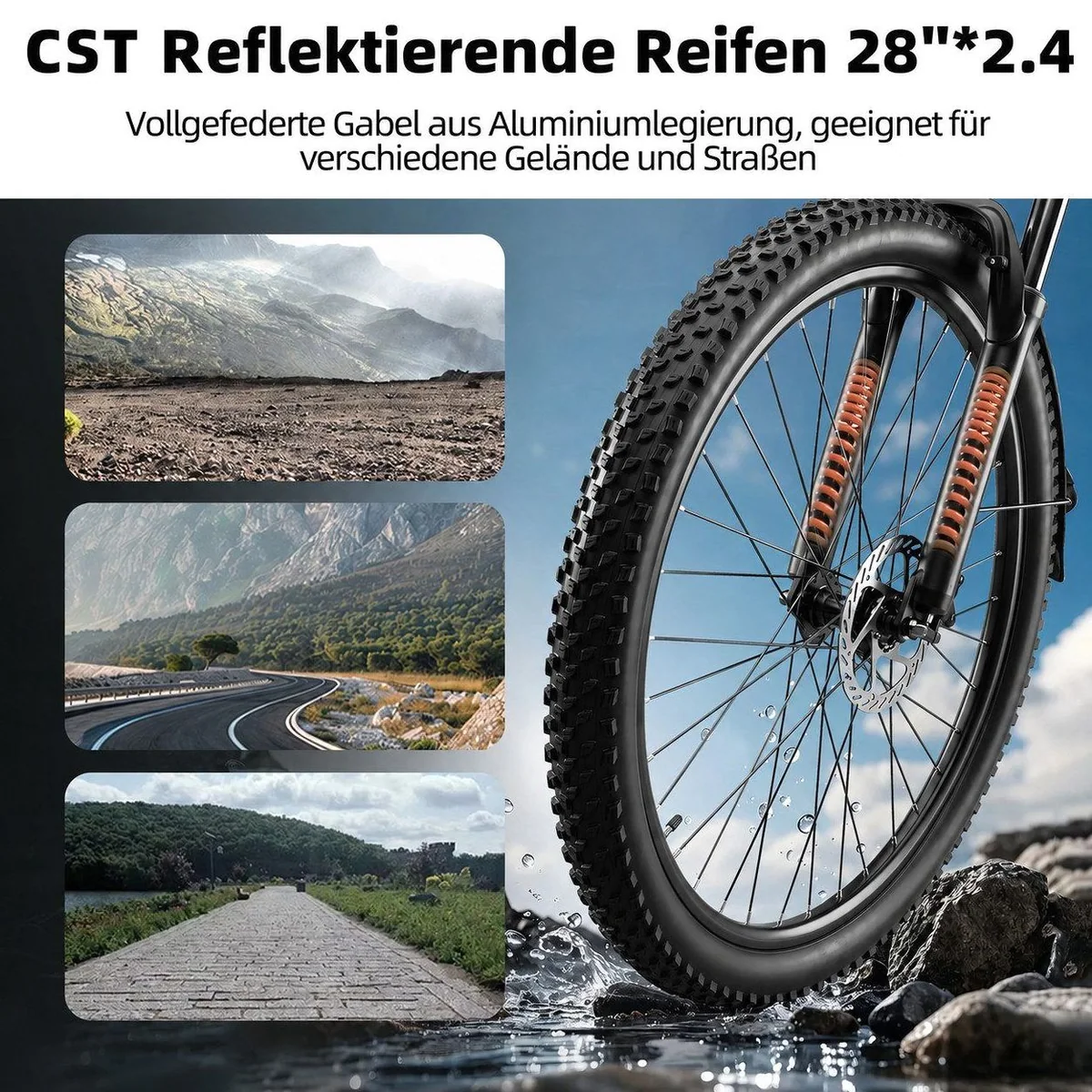 TTGO E-Bike Cityrad 28 Zoll, 110 km Reichweite, 7-Gang Shimano Schaltung, Hydraulische Bremsen 5
